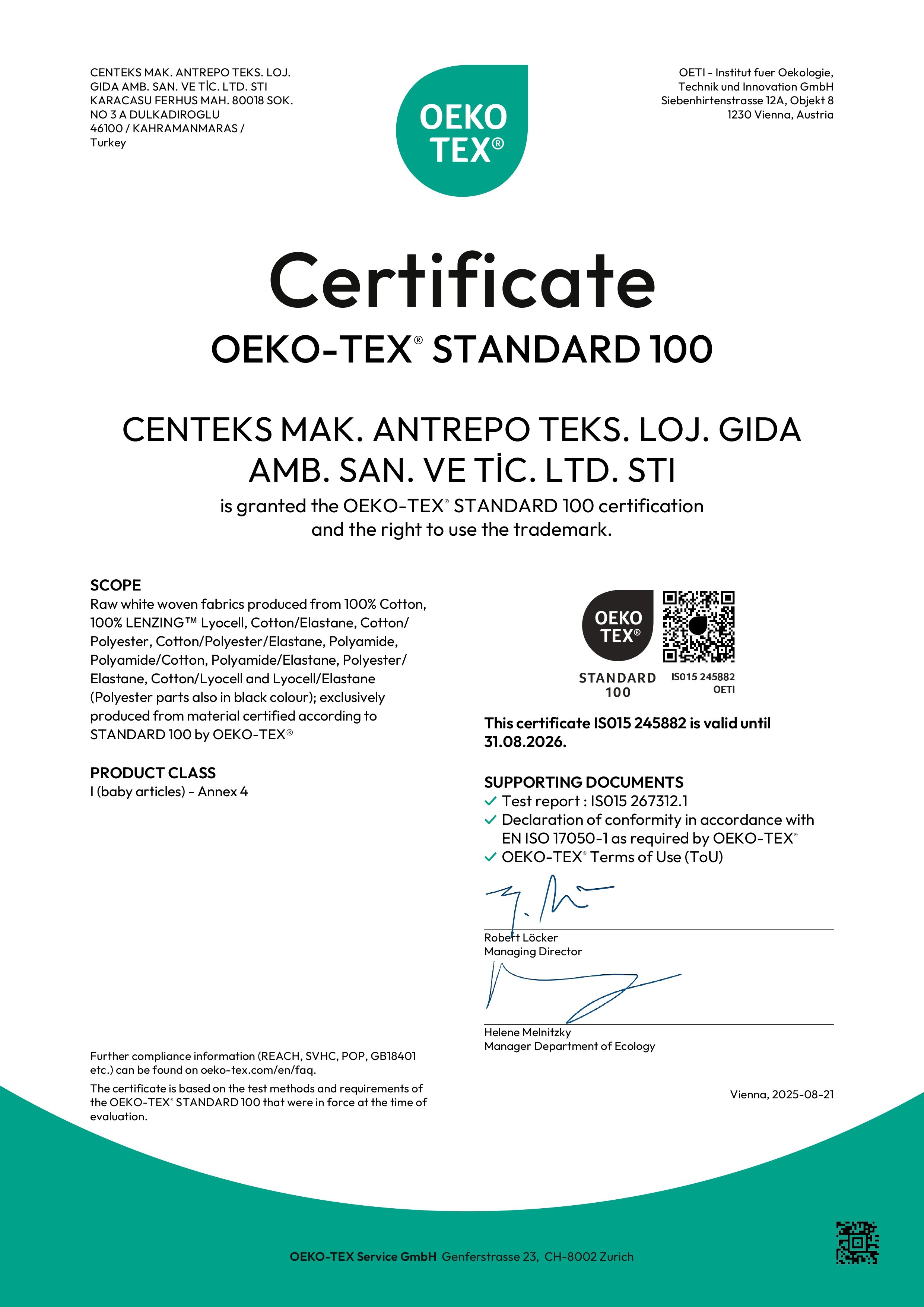 CERTIFICATES